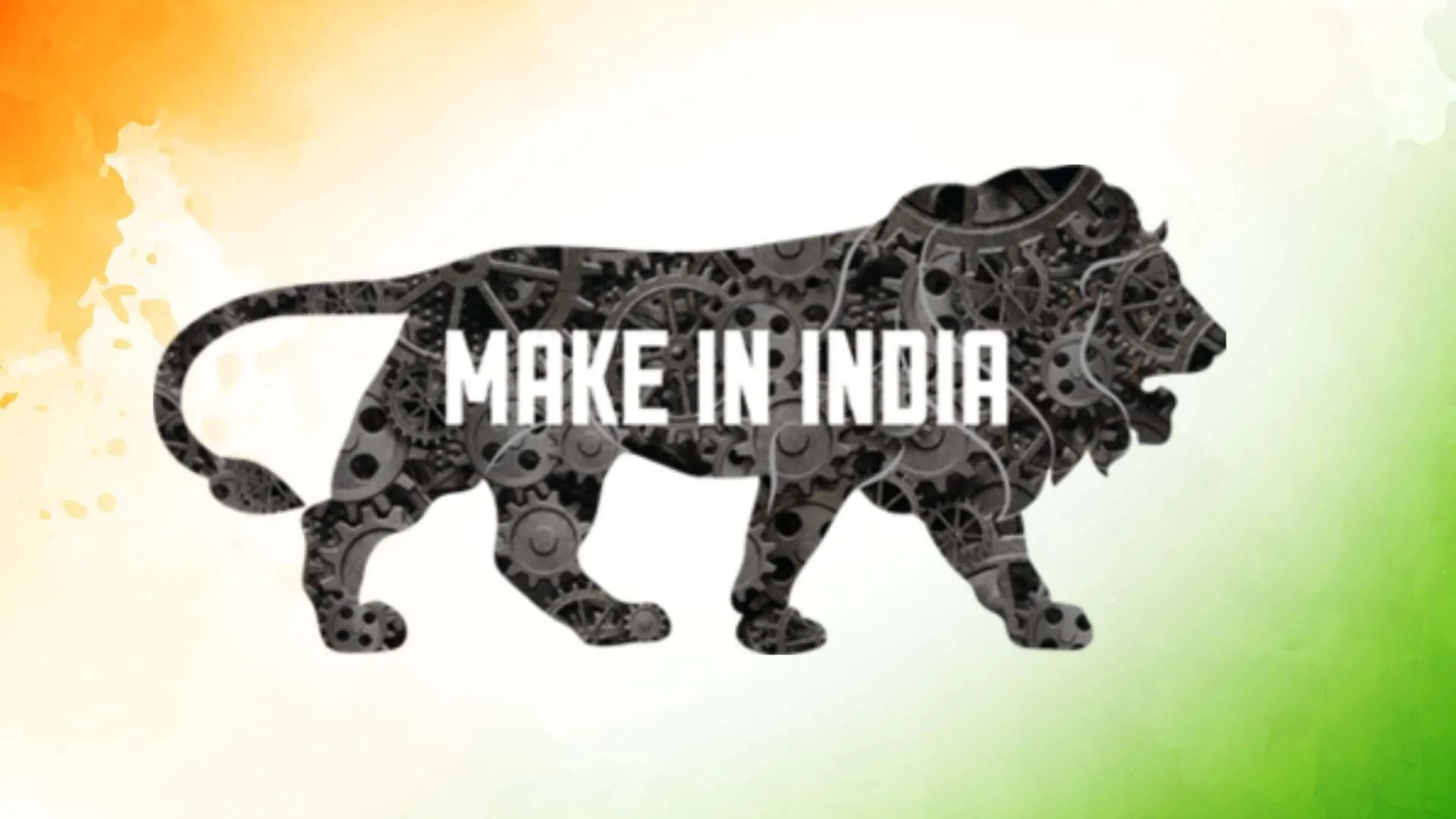 Make in India reference image showing the lion made of industrial gears